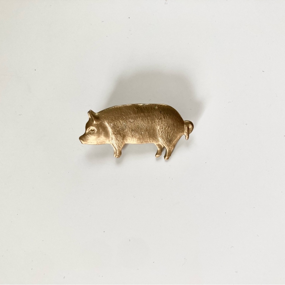 Brass Pig Brooch/Pin